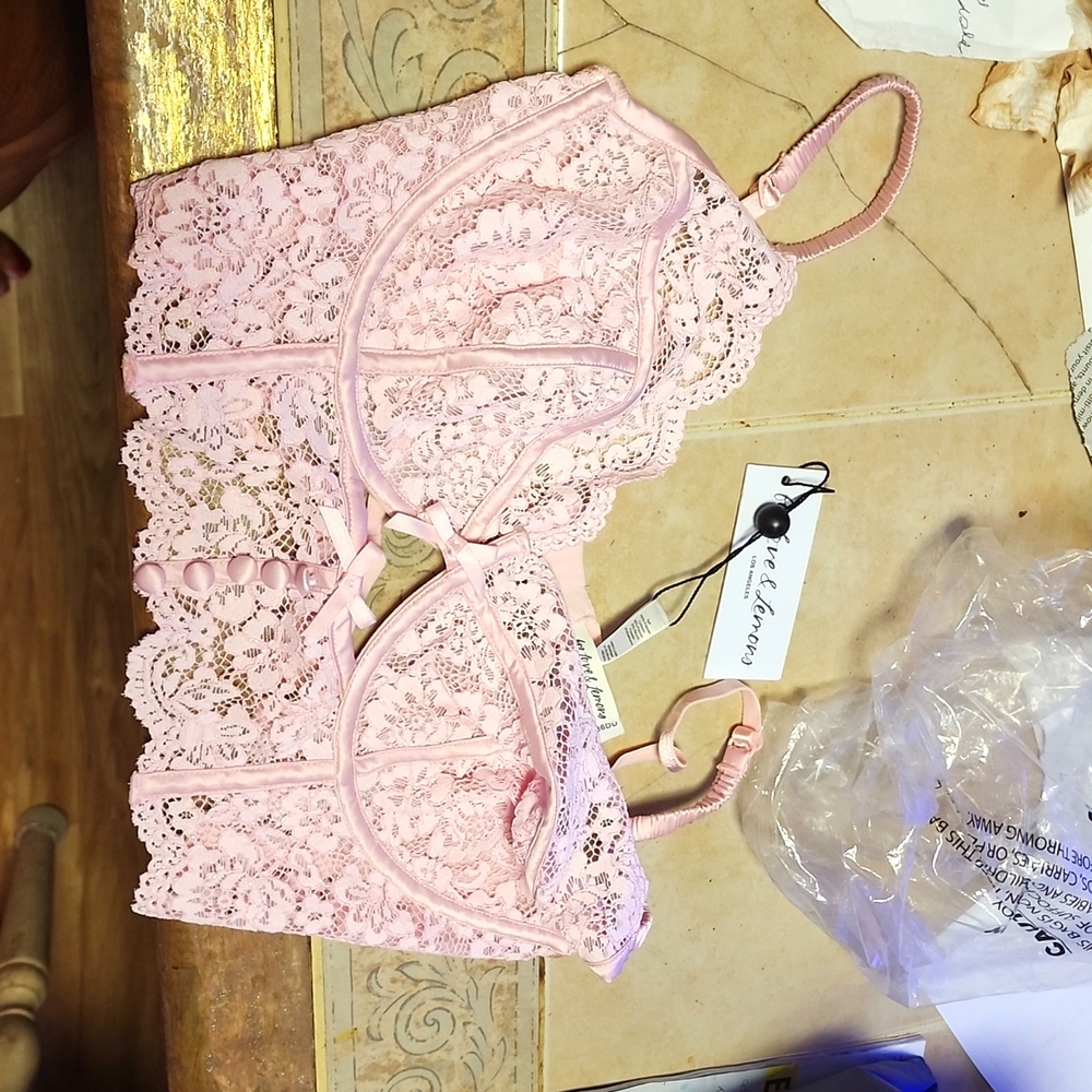 Pretty lace lightpink extended bra/special nights 36dd fits more like 36C medium